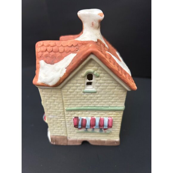 Bakery Ceramic Tealight Holder Miniature House Cottage Style Christmas Vintage - Picture 4 of 11